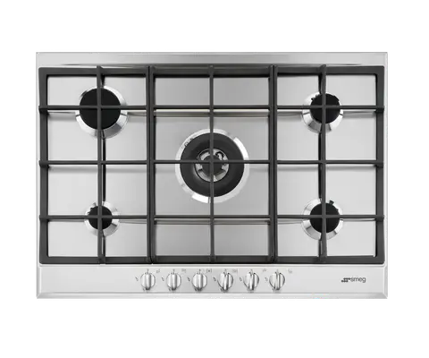 SMEG כיריים גז נירוסטה ללא טביעות אצבע, 70 ס"מ,מסדרת Selection תוצרת SMEG דגם P272XGH